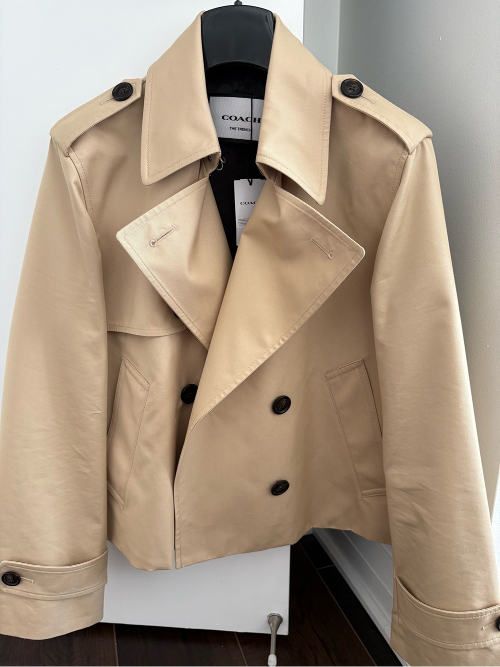 COACH Beige Double-Breasted Trench Coat